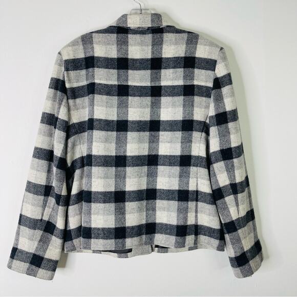 Formula grey white wool plaid button barn chore coat preppy jacket 12 - Picture 6 of 6
